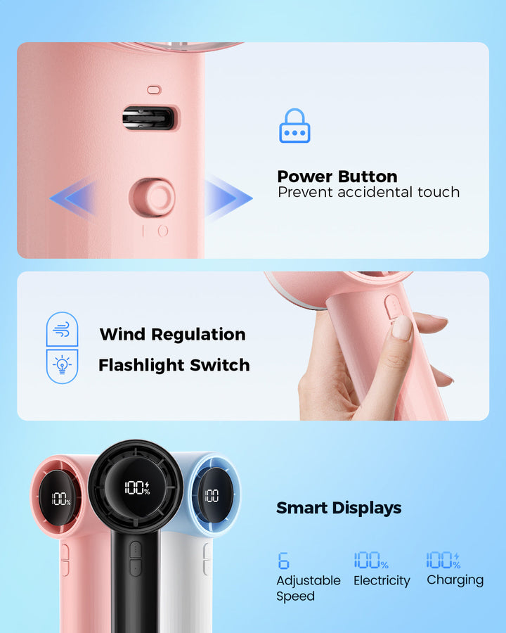 Tragbarer Hochgeschwindigkeits-Handheld-Turbo-Lüfter mit LED-Display | Karnz