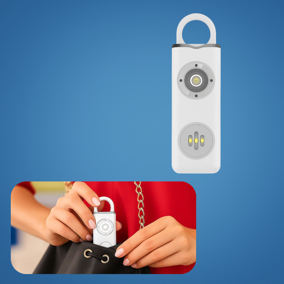 Ultralauter 130 dB Sirene – Kompakt LED Taschenlampe Sicherheitsgerät – Für Nachtschwärmer, Studenten & Pendler Karnz