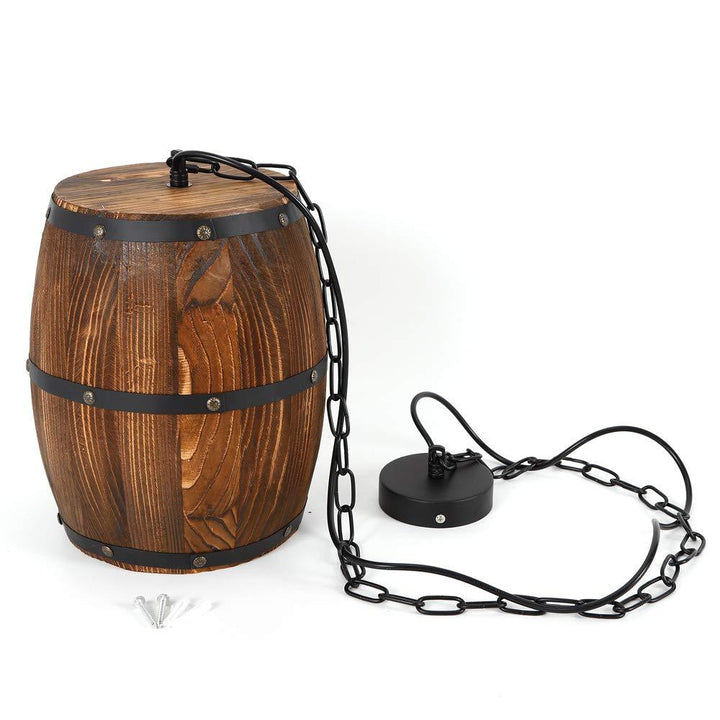 Retro Holz Weinfass Pendelleuchte | Karnz