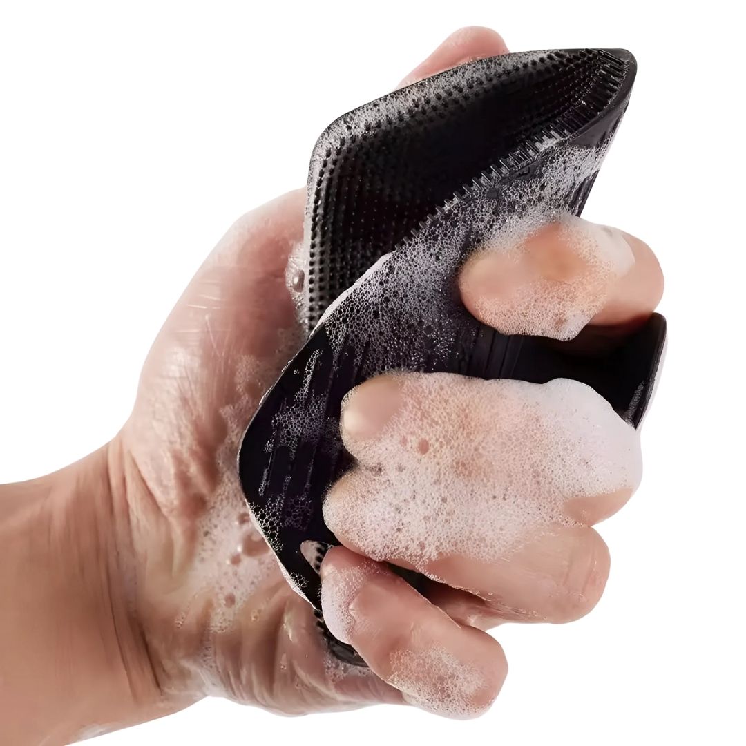PureGlide | Silikon-Bad-Handschuh – Antimikrobielle Peeling – Hygienisches schnell-trocknendes Design – Verwendung in der Dusche für empfindliche Haut Karnz