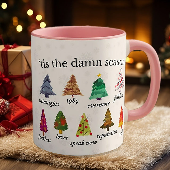 Tis The Damn Season Weihnachtstasse - Musikalbum als Weihnachtsbaum | Karnz