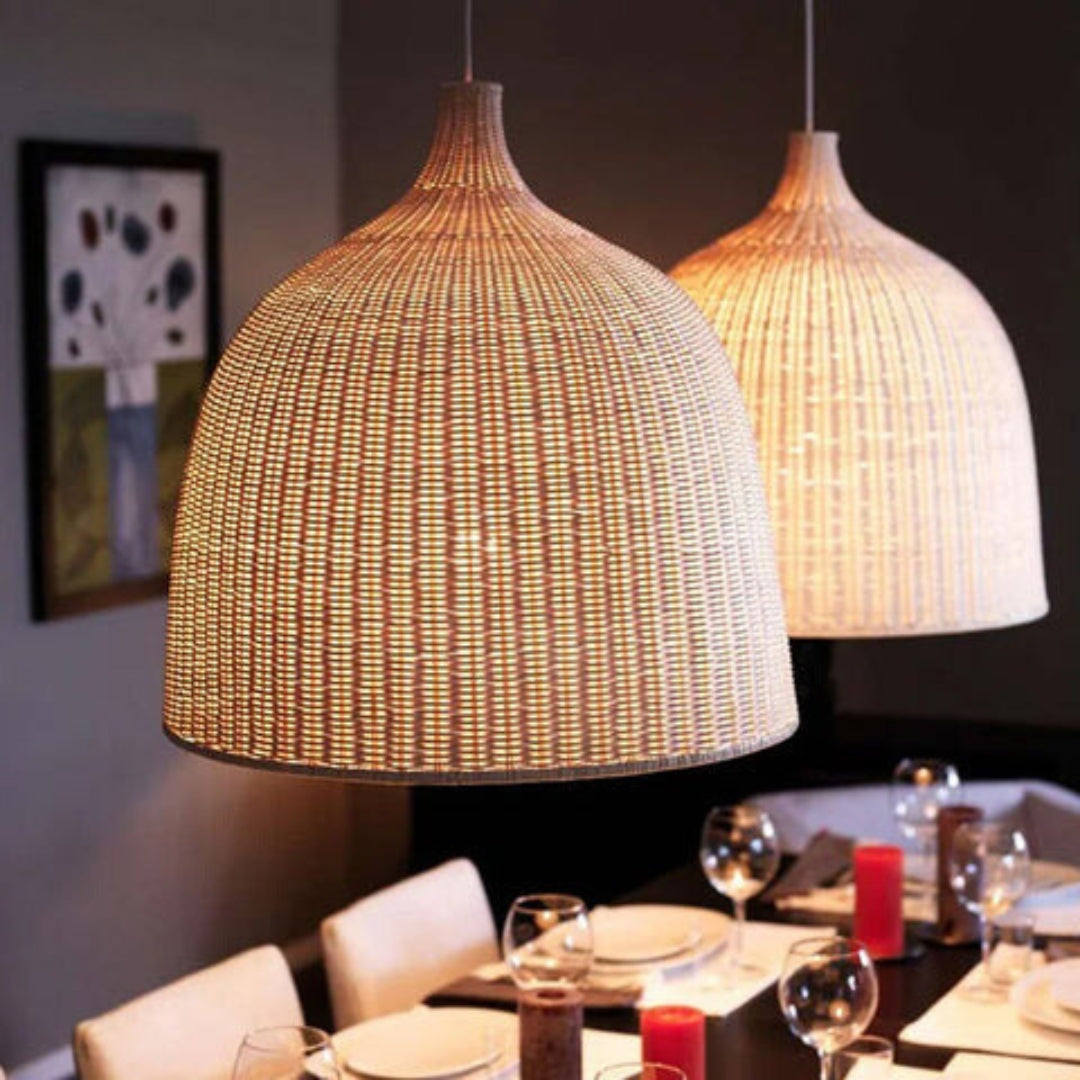 RusticGlow - Geflochtene Rattan Pendelleuchte Karnz