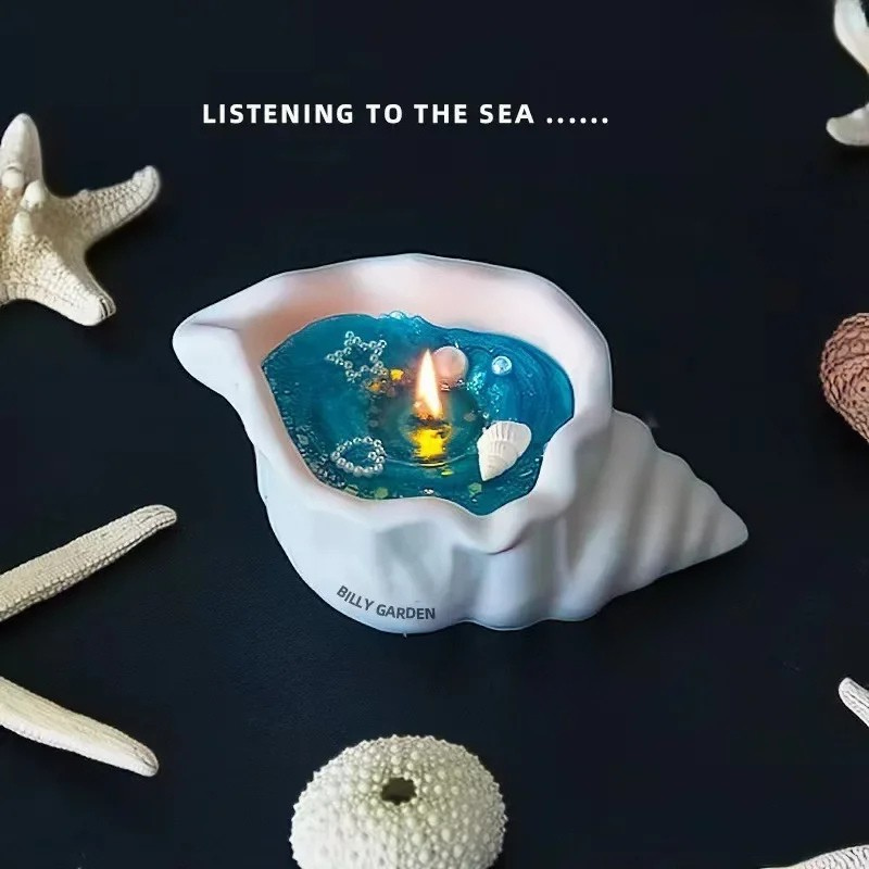 Aromatherapie-Duftkerze mit Muschelmotiv