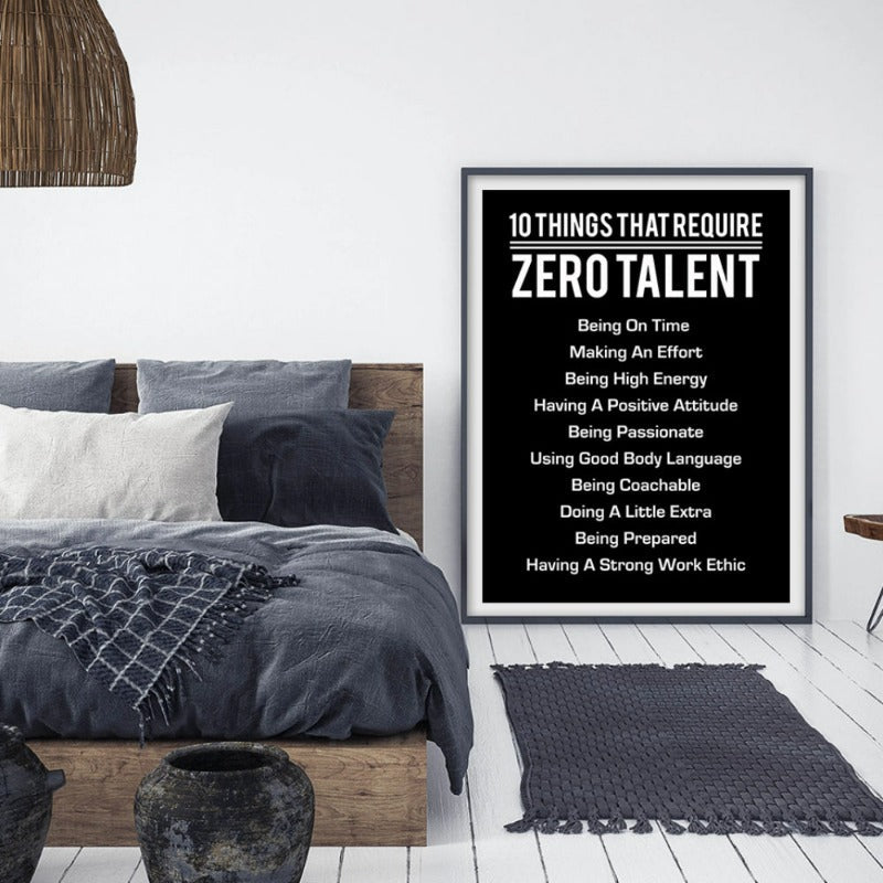 10 Dinge, die kein Talent erfordern Poster Leinwandmalerei Wand | Karnz