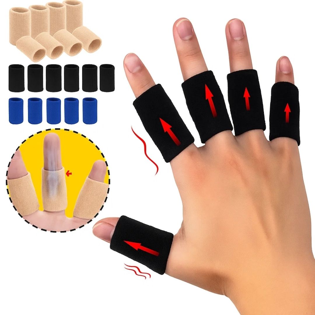 FlexiGuard | Finger Schutzärmel – Verletzungsprävention – Atmungsaktive, enganliegende Passform – Hält Wunden und Verbände an Ort und Stelle – Sport- und Alltagskomfort Karnz