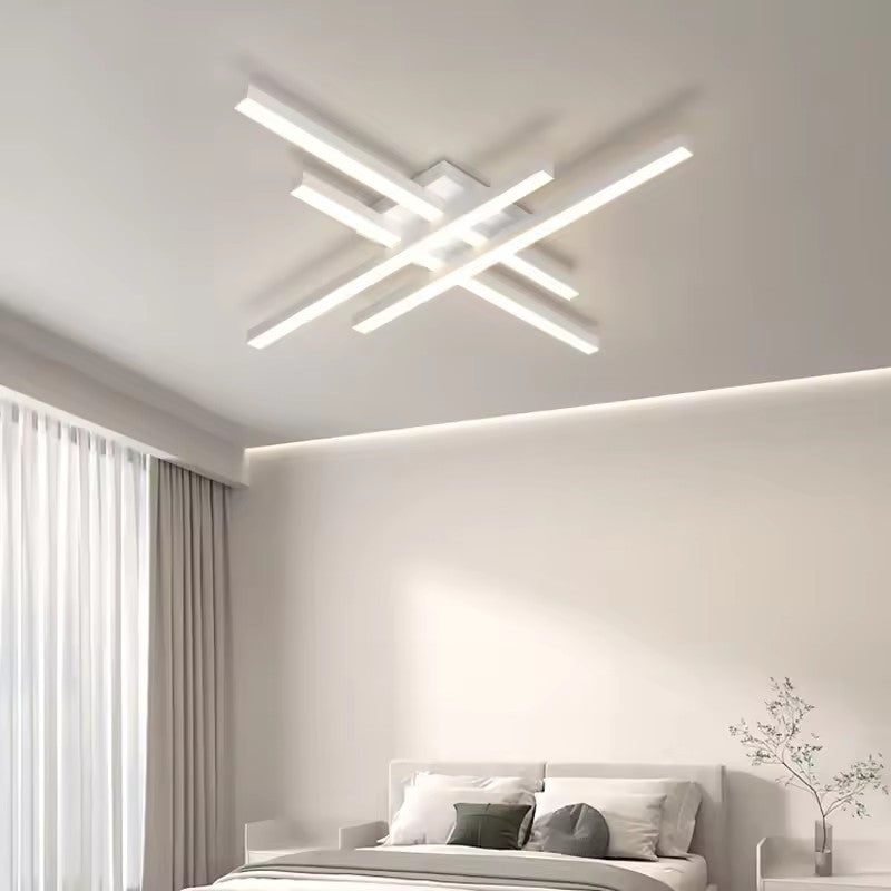 Moderne lineare 4-Kopf LED-Deckenleuchte (dimmbar, Weiß oder Schwarz)