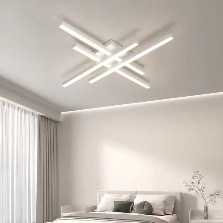 Moderne lineare 4-Kopf LED-Deckenleuchte (dimmbar, Weiß oder Schwarz)