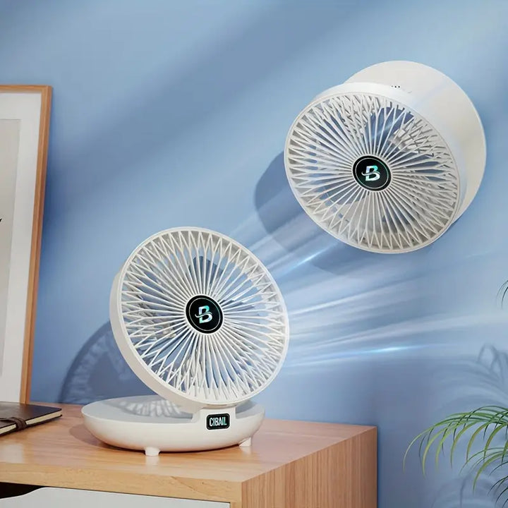 Tragbarer Wandventilator | Multifunktional, USB-Akku und flüsterleise für Zuhause, Büro und den Außenbereich | Karnz