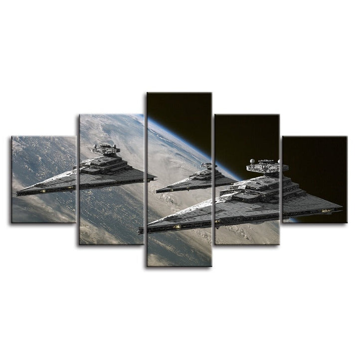 5 Stück Fantastische Aussicht aus dem Weltraum - Leinwand Wandkunst Gemälde