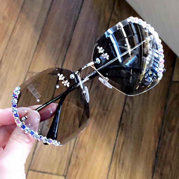 Randlose Sonnenbrille mit Kristall | Karnz