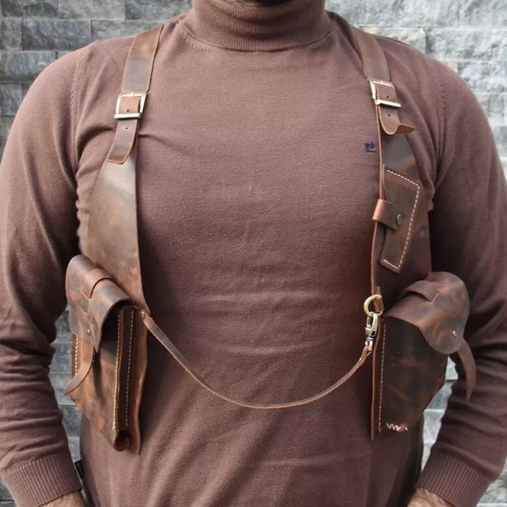 Mittelalterliche Steampunk-Umhängetasche mit Retro-Riemen | Karnz