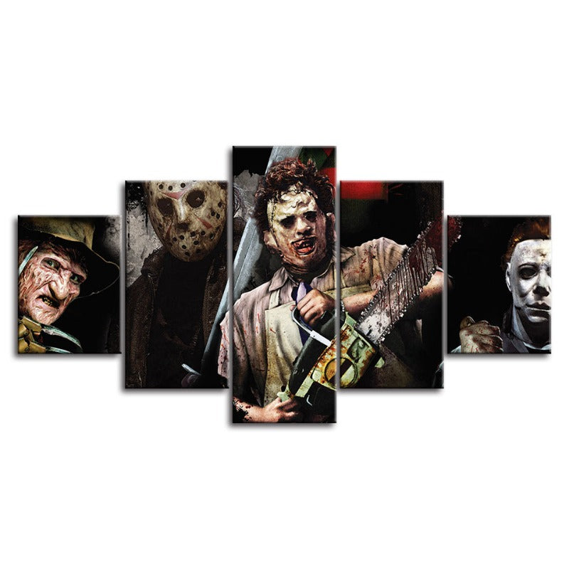 5 Teile Iconic Monster und Killer - Leinwand Wandkunst Gemälde