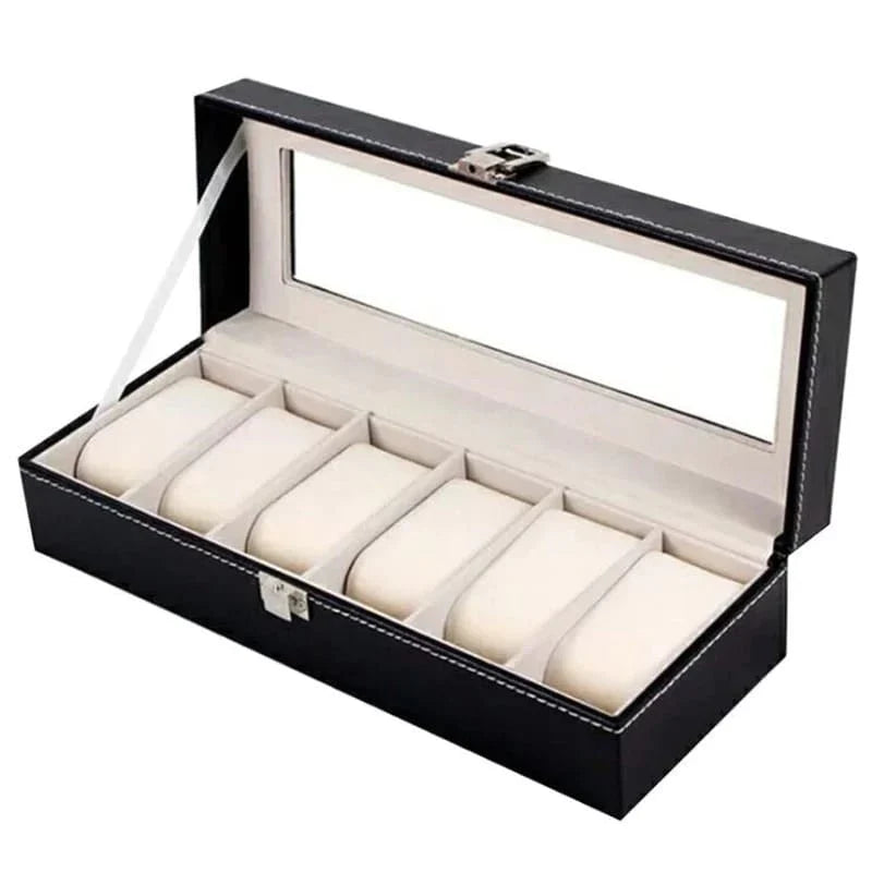 6 und 12 Slots Leder Uhren Organizer Karnz