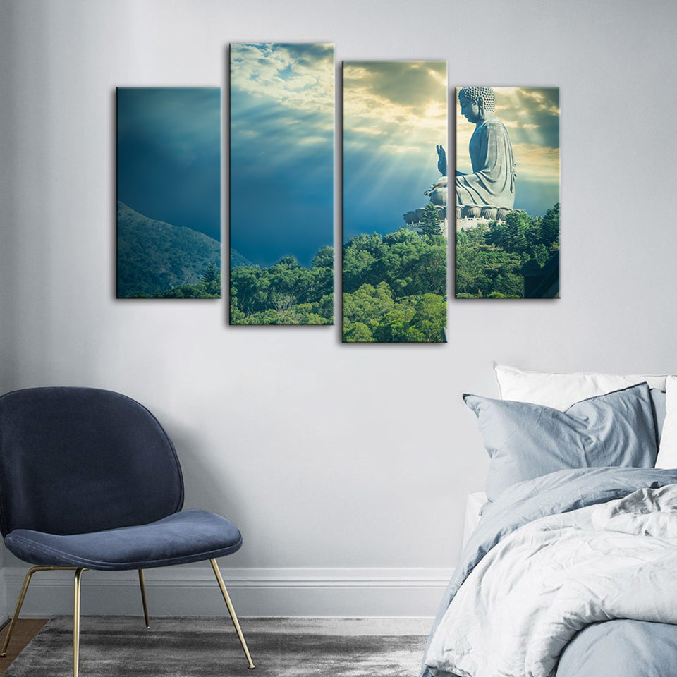 Secret Sky 4-teiliges Leinwandbild