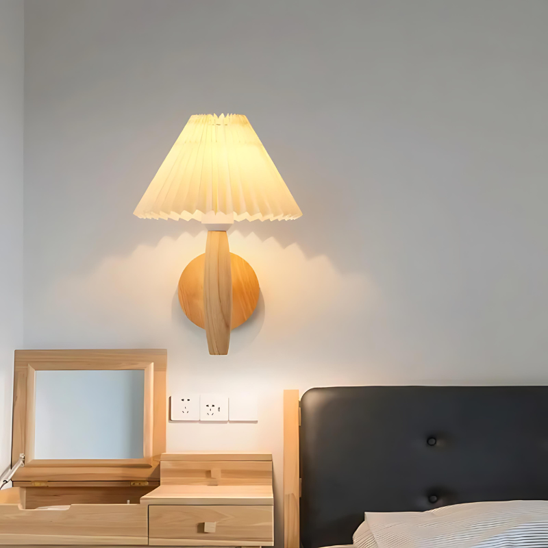 Skandinavische moderne Holz-Wandlampe