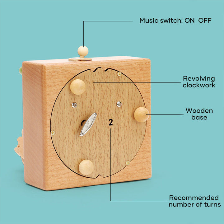Handgefertigte drehbare Spieluhren aus Holz