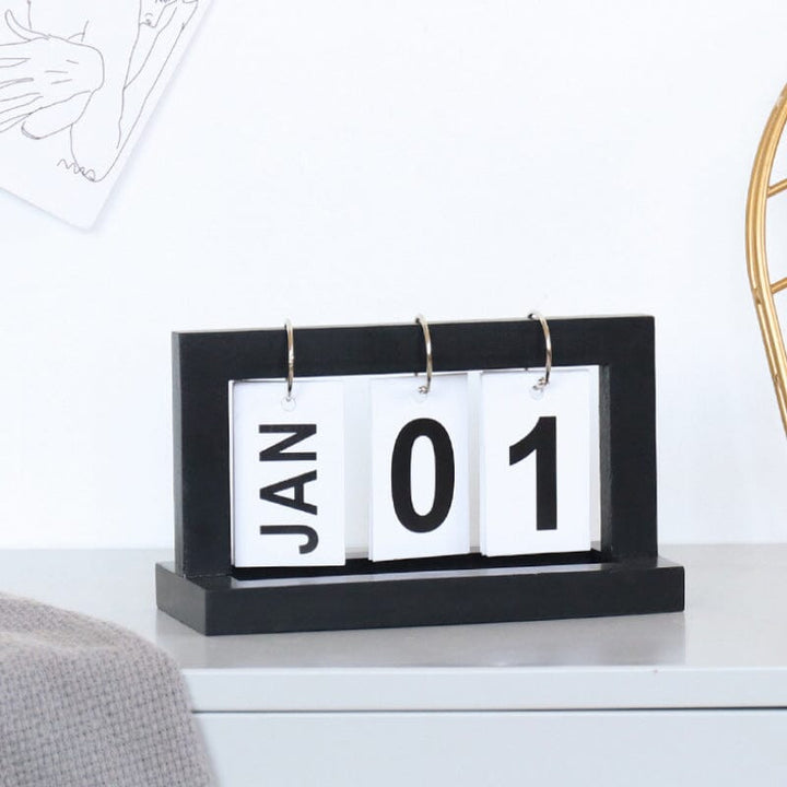 Niederländischer Teakholz-Schreibtischkalender | Karnz