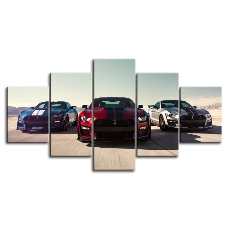 5 Stück Rennwagen - Leinwand Wandkunst Gemälde