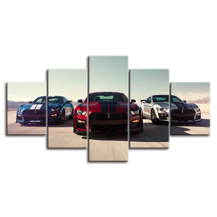 5 Stück Rennwagen - Leinwand Wandkunst Gemälde