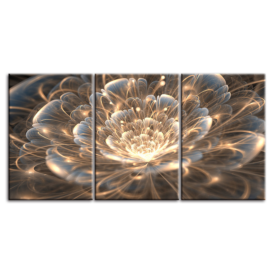Mystische Blume, 3-teilig – Leinwandbild