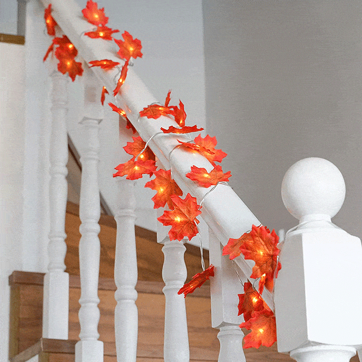 Thanksgiving-Dekor Herbst Ahornblatt Lichterkette | Karnz