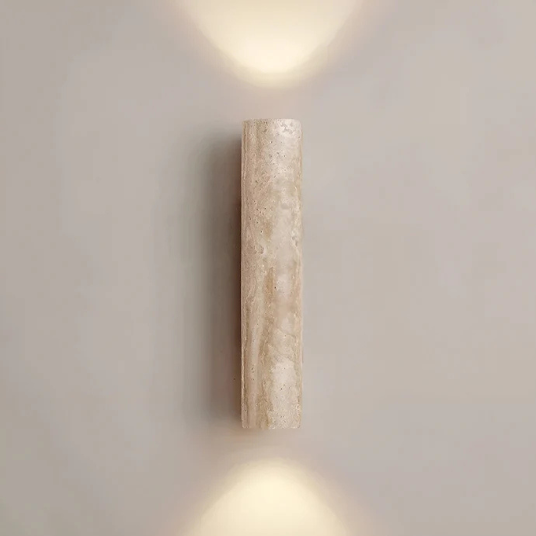 Designer-LED-Wandleuchte mit Marmoroptik im Wabi-Sabi-Stil