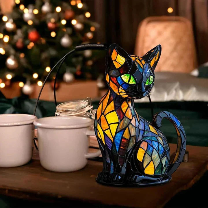 Handgefertigte, leuchtende Katzenlampe von Lumikat – Stimmungslicht und Geschenkidee