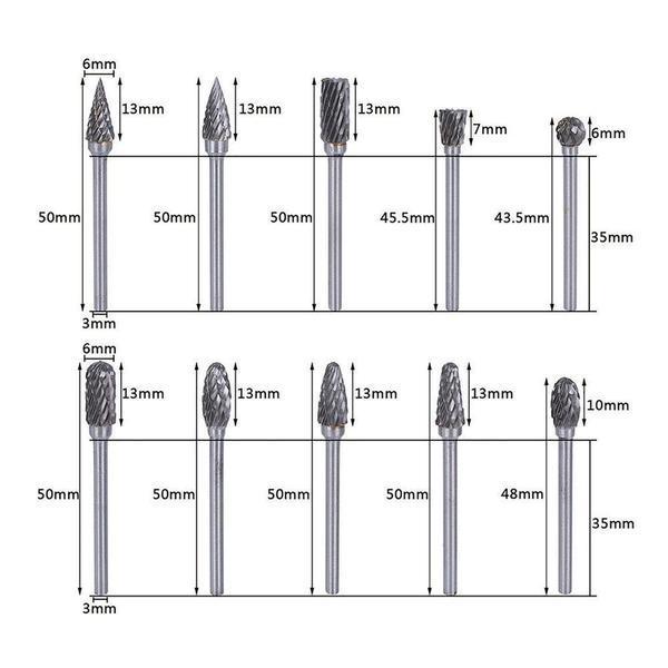 10 in 1 Wolframstahl-Schleifkopf (10PCS) | Karnz