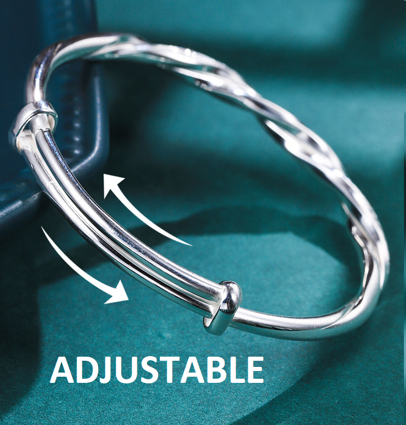Elegante gewobene Silberarmband