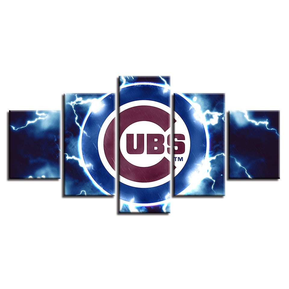 Charged Chicago Cubs 5 Teile-Canvas Wandkunst Gemälde