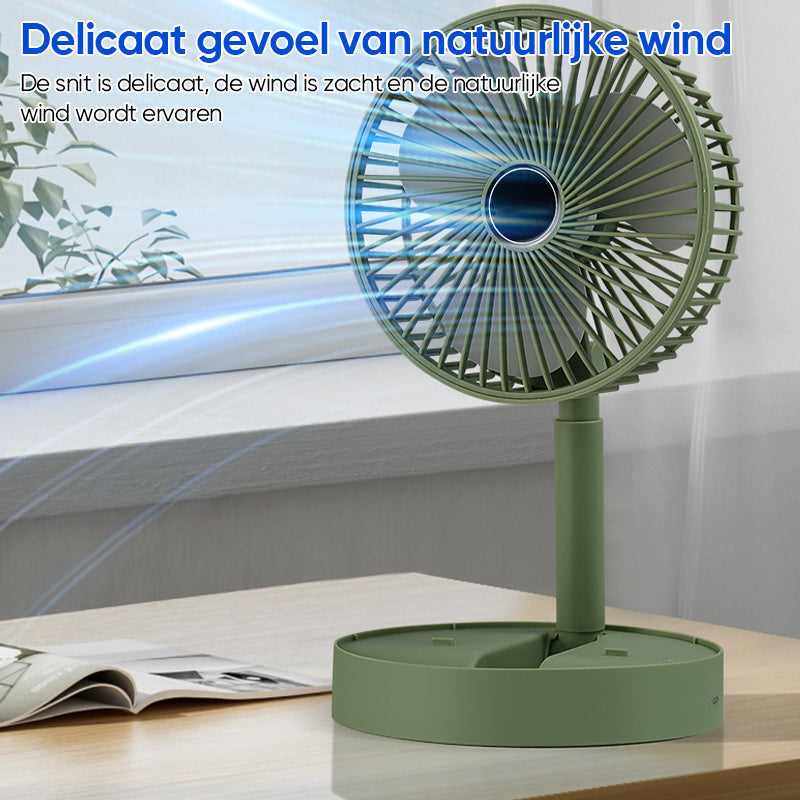 Tragbarer wiederaufladbarer teleskopischer Tischventilator mit geräuschlosem Design und höhenverstellbar | Karnz