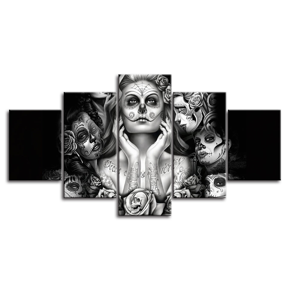 Calavera Girls - Leinwand Wandkunst Gemälde