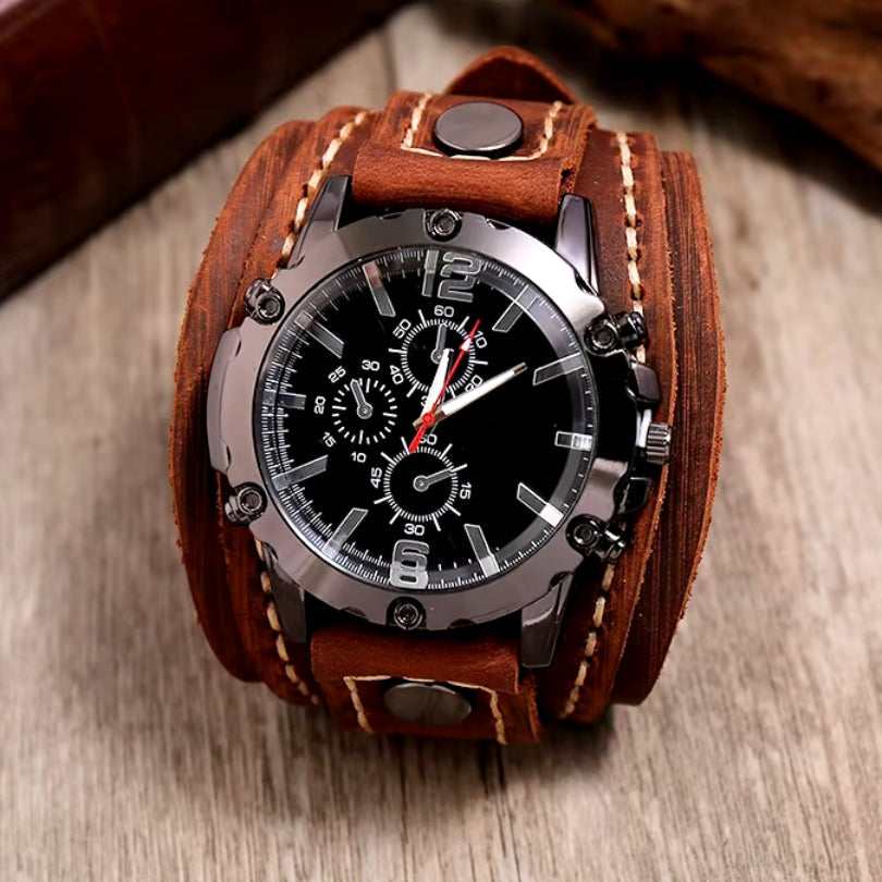 Klassische Lederarmbanduhr