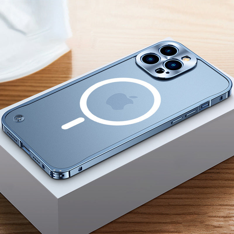 Magnetische Ladehülle mit Metallrahmen für iPhone