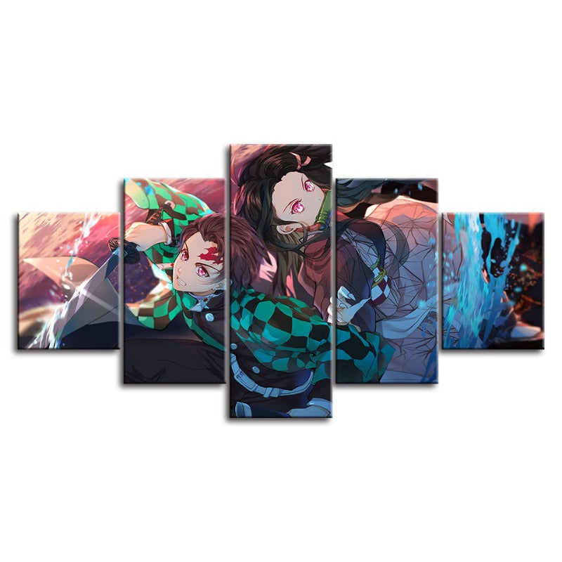 Anime Warrior Team 5 Teile - Leinwand Wandkunst Gemälde