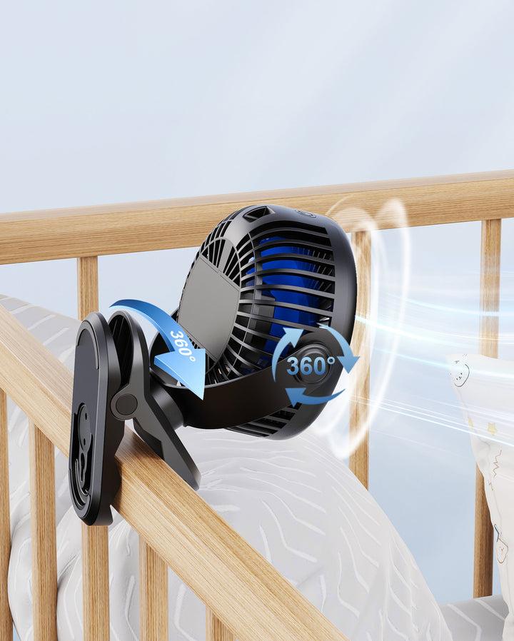 Tragbarer Clip-On Ventilator - Batteriebetriebener Kinderwagenventilator | Karnz