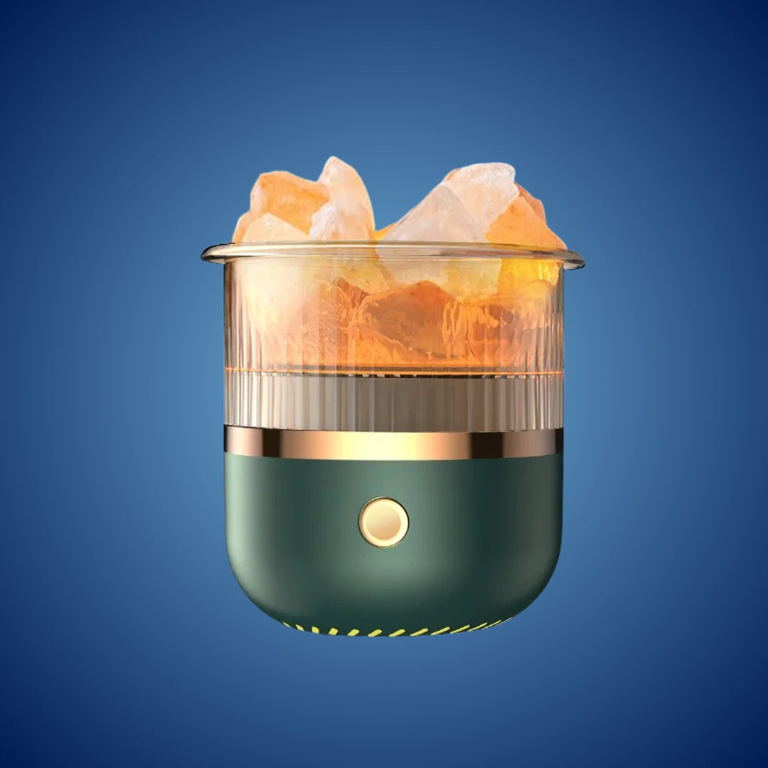 SereniGlow Kristall Salz Luftbefeuchter | USB Aroma Diffusor – Nachtlicht & Luftreiniger – Für Entspannung, Stressabbau & Verbesserung der Luftqualität Karnz