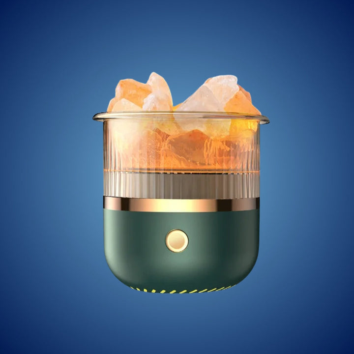 SereniGlow Kristall Salz Luftbefeuchter | USB Aroma Diffusor – Nachtlicht & Luftreiniger – Für Entspannung, Stressabbau & Verbesserung der Luftqualität Karnz