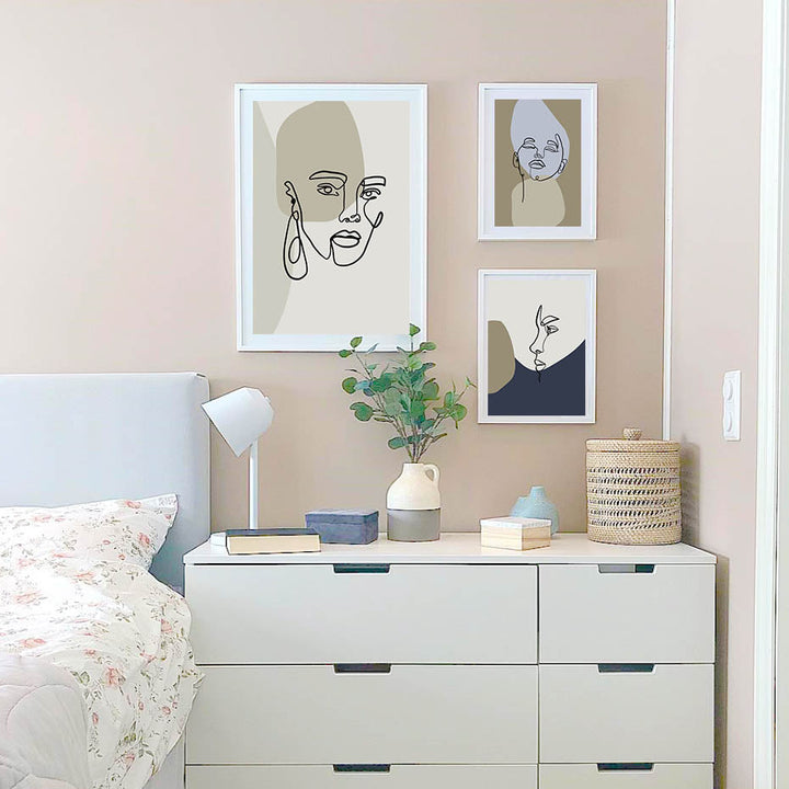 Line Graphic Art - Leinwand Wandkunst Malerei