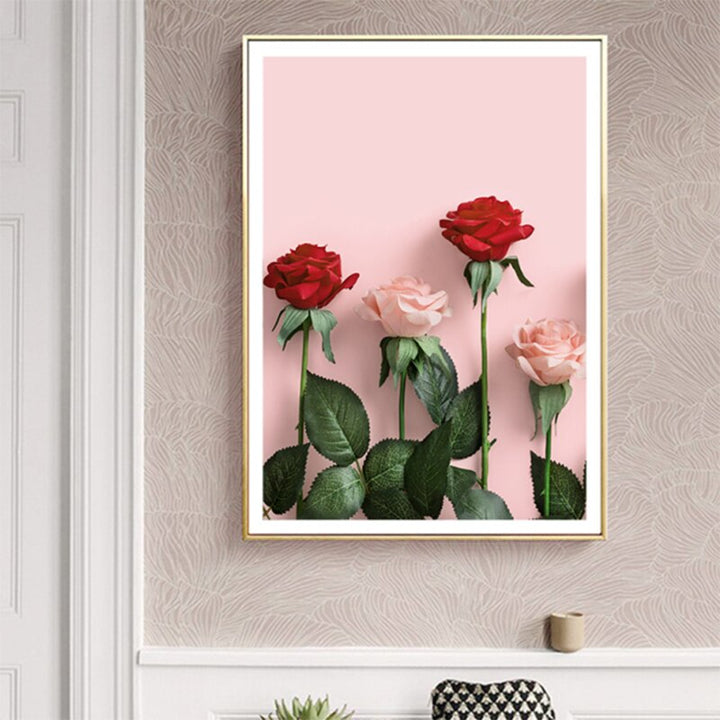 Modernes Rosenblumen-Wandbild – Nur gute Vibes!