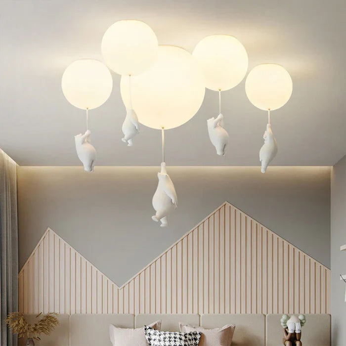 Kinder-Deckenlampe mit Bär und Ballon - CloudBear | Karnz