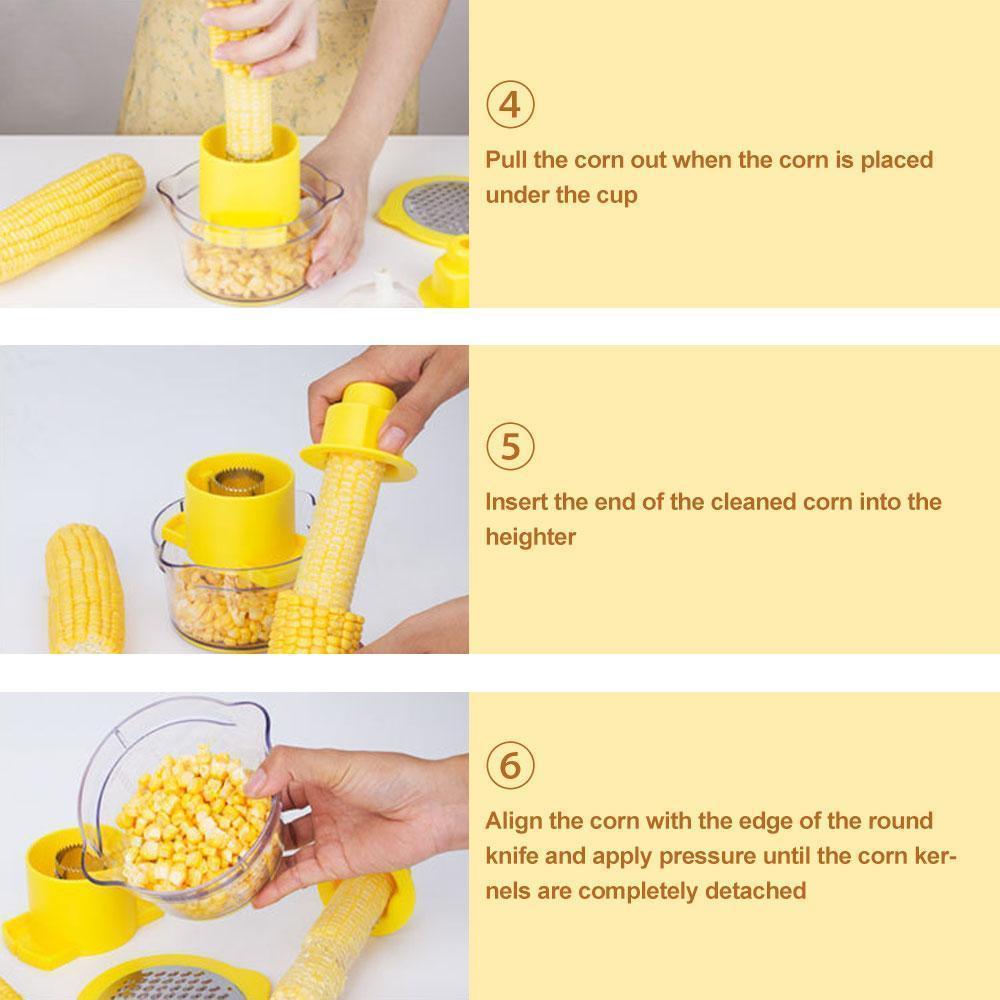 Cob Corn Stripper Mit Eingebautem Messbecher Und Reibe | Karnz