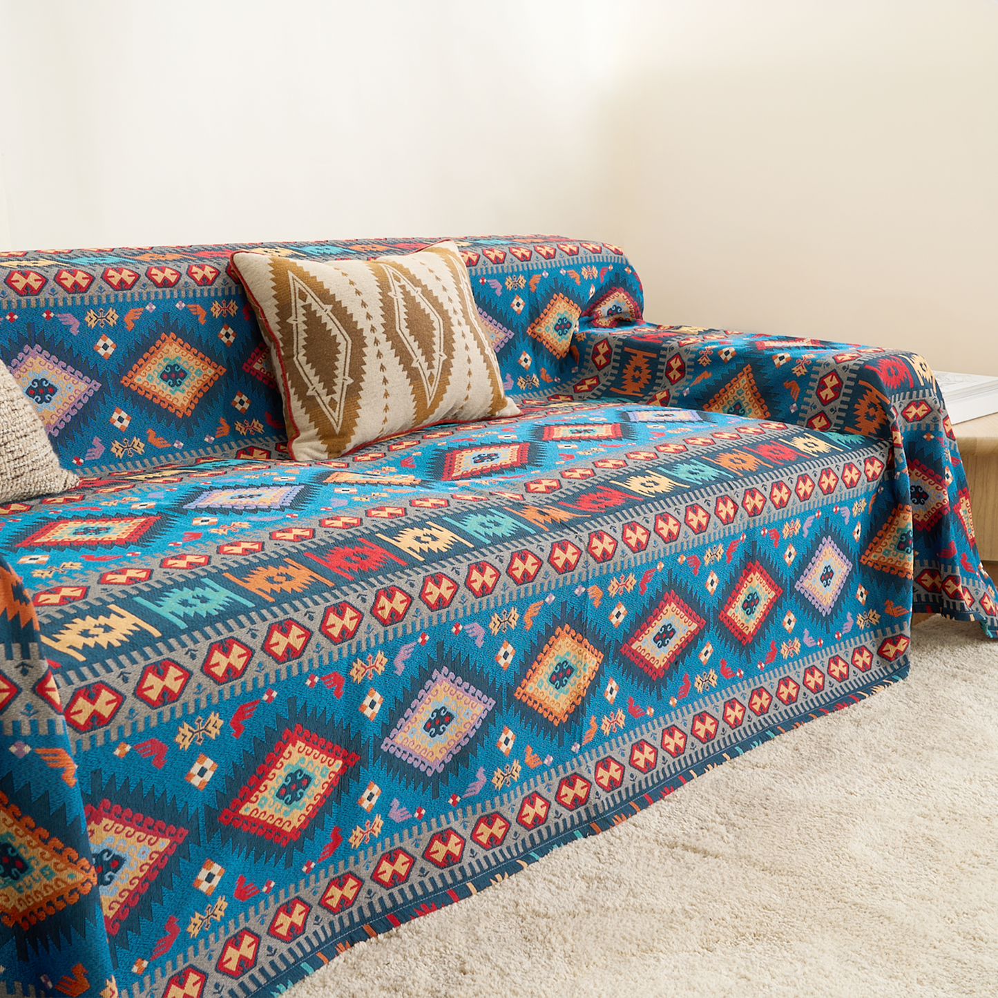 Azure Boho Chic Sofa Bezug - Modern, Stylisch & Langlebig Sofa Schutz | Karnz