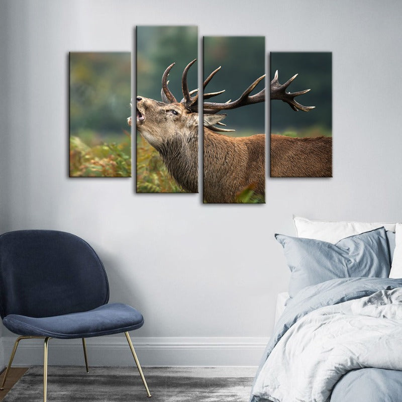 4 Stück Blökende Elch - Leinwand Wandkunst Malerei | Karnz