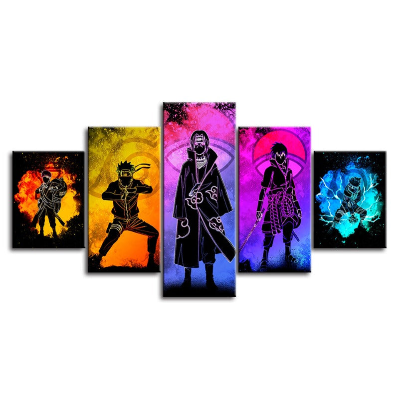 5 Stück Naruto Anime - Leinwand Wandkunst Malerei