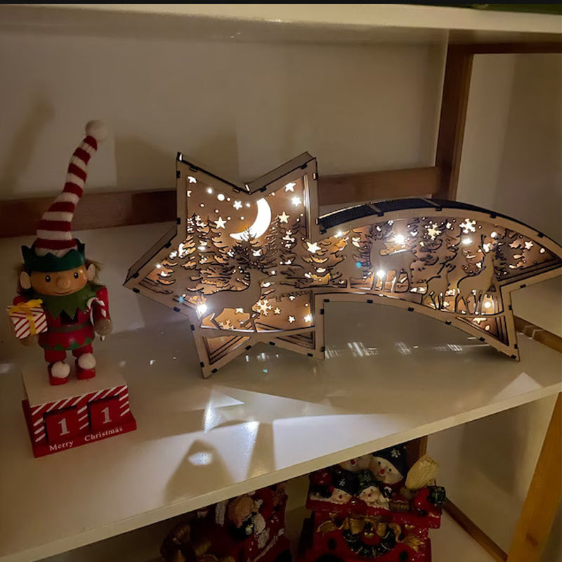 LED-Weihnachtsstern aus Holz