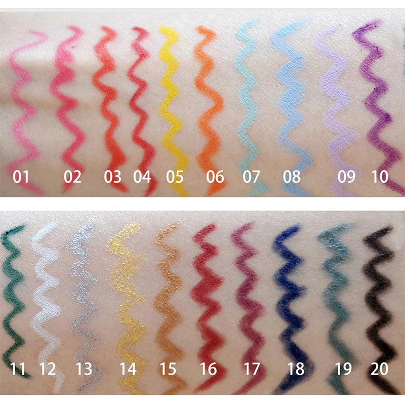 20 PCS Buntes Eyeliner Stift Set | Karnz