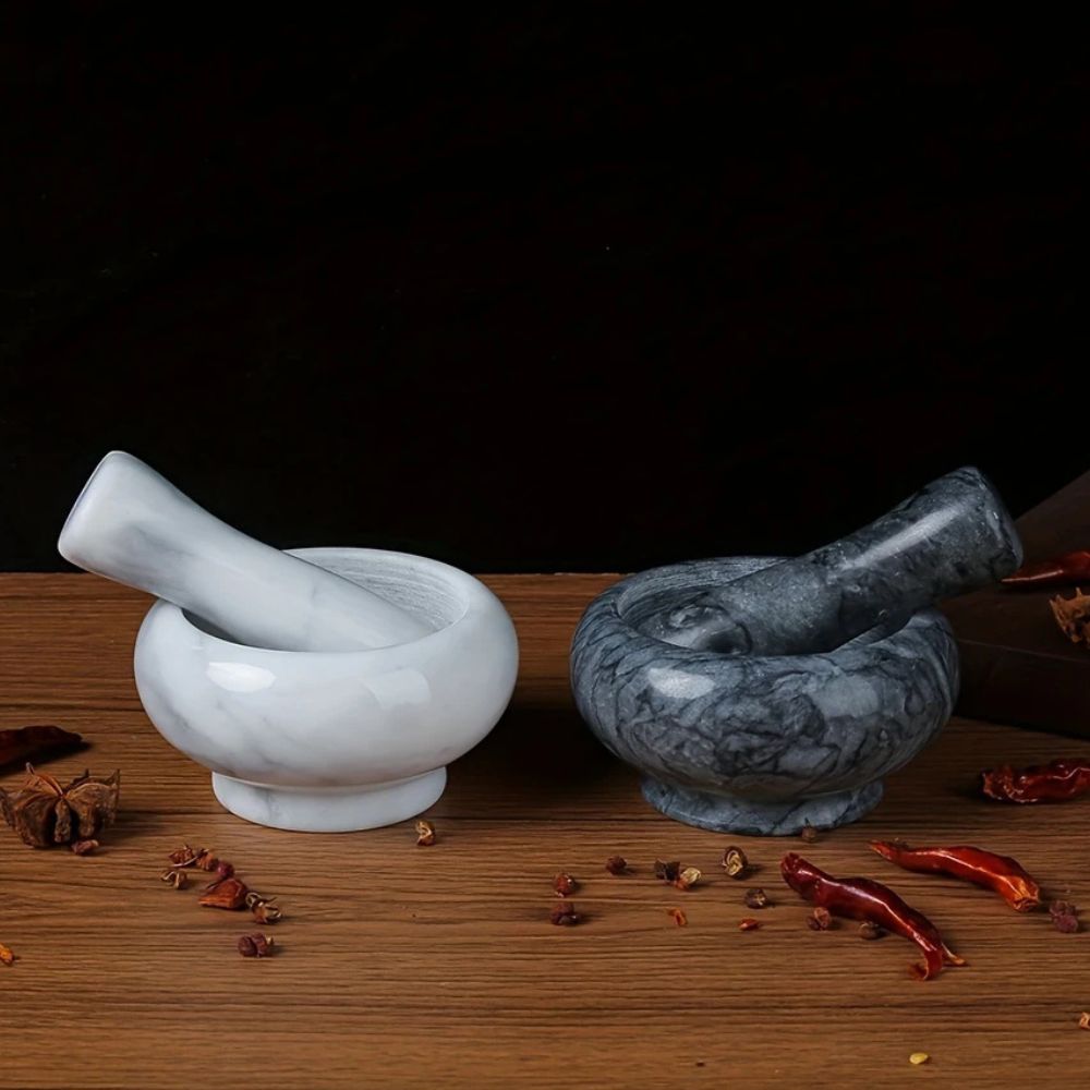 Marmormörser und Stößel-Set