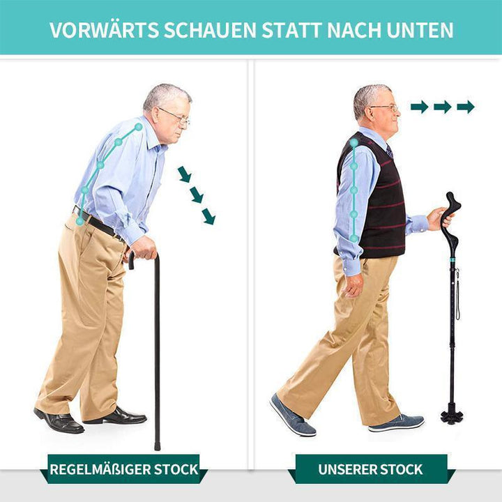 Faltbarer und einziehbarer Spazierstock
