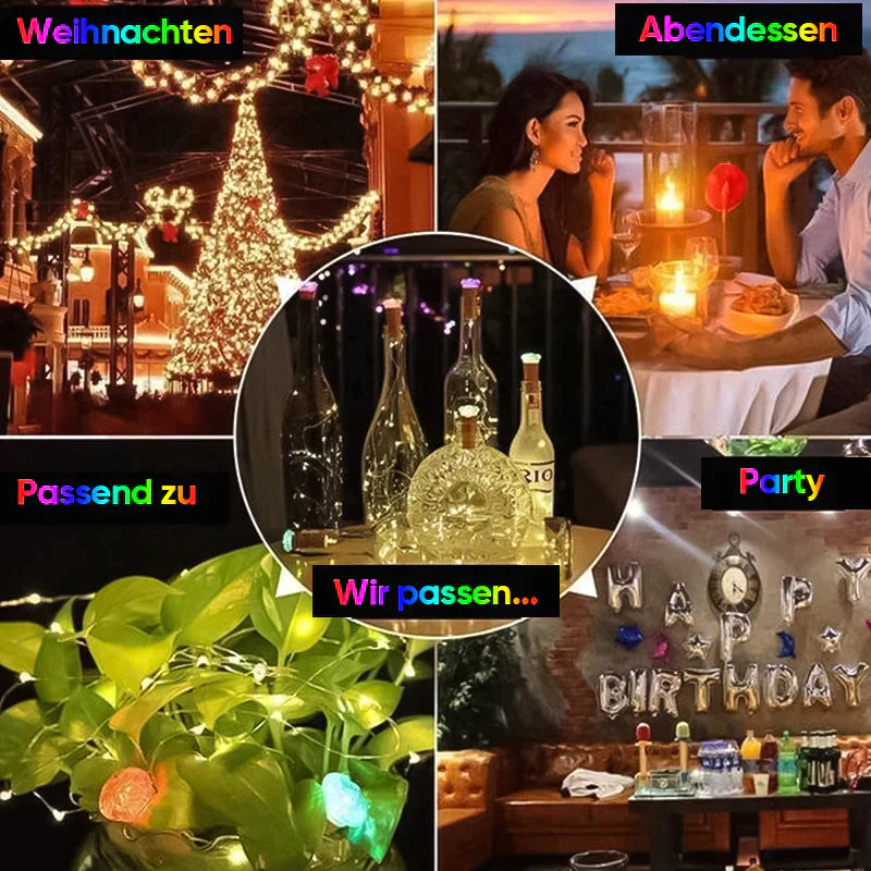 LED-Weinflaschenlichter Kork Nachtlicht DIY Decor Lift - Stück | Karnz
